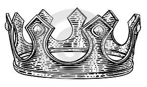 Royal King Crown Vintage Retro Style Illustration