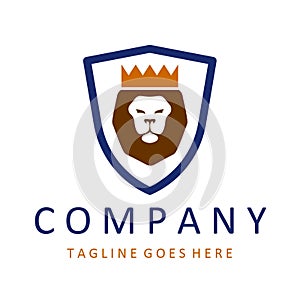 Royal Lion crown logo template.