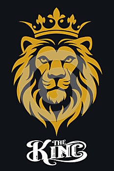 Royal Lion Crown Logo Template Vector Illustration Design photo
