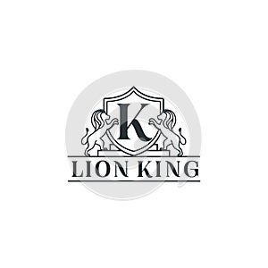 Royal Lion King logo design inspiration - Vector