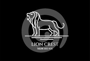 Royal Lion Line Art Logo Design Inspiration