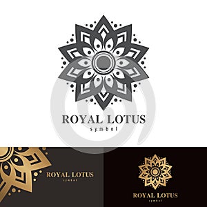 Royal lotus symbol icon design