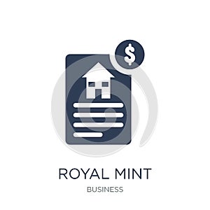 Royal Mint icon. Trendy flat vector Royal Mint icon on white background from business collection photo