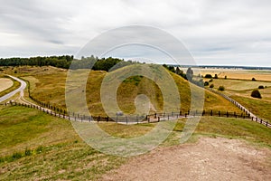 Royal Mounds - large barrows located in Gamla Uppsala village, U