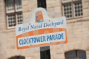 Royal Naval Dockyard signage in Bermuda