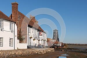 Royal Oak pub and Langstone windmill