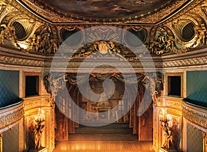 Royal opera stage from the king's balcony at Versailles Palace