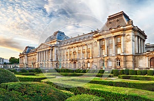 Royal Palace in Brussels in summer day, Belgium photo