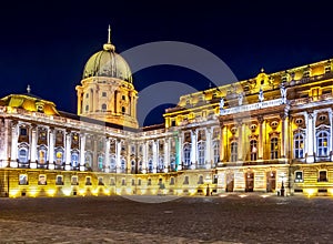 Royal Palace of Buda at night, Budapest, Hungary