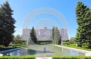 Royal palace building Madrid Spain