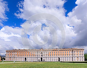 Royal Palace of Caserta in Italy: view of the main facade. photo