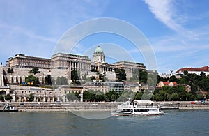 Royal palace on Danube river Budapest city