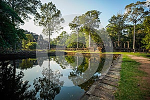 Royal palace east pond in Bayon, the most notable temple at Angkor Thom, Cambodia