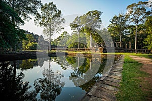 Royal palace east pond in Bayon, the most notable temple at Angkor Thom, Cambodia photo