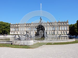 Royal Palace of Herrenchiemsee with fontains - Bavarian Versailles â€“ Germany