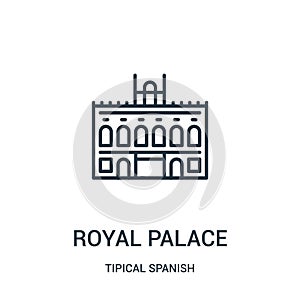 royal palace icon vector from tipical spanish collection. Thin line royal palace outline icon vector illustration. Linear symbol photo
