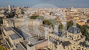 Royal Palace of Madrid and cathedral de la Almudena