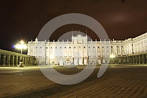 Royal Palace of Madrid, Spain at night