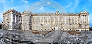 Royal Palace in Madrid, view from Plaza de Oriente.