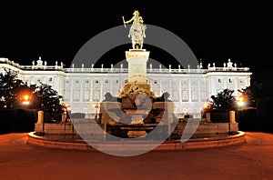 Royal Palace by Night, Madrid, Spain