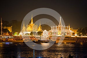 Royal Palace Night View Phnom Penh Capital City of Cambodia