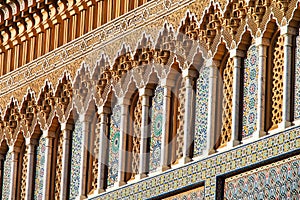 Royal Palace from Place des Alaouites with brass doors in Fes, Morocco