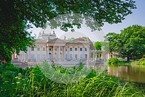 Royal Palace on the Water in Lazienki Park at Warsaw Poland