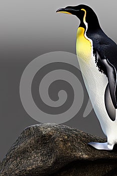 Royal Penguin Animal. AI Generated.