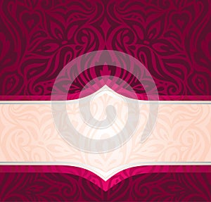 Royal Red Floral Background with silver elements luxury vintage invitation design wallpaper