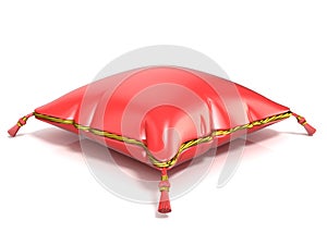 Royal red pillow. 3D render
