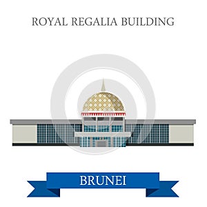Royal Regalia Building Brunei landmarks vector flat attraction