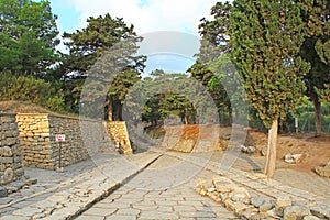 The Royal Road by The Palace of Knossos on Crete, Greece