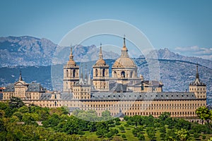 The Royal Seat of San Lorenzo de El Escorial, historical residence of the King of Spain, about 45 kilometres northwest Madrid, in