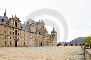 Royal Seat of San Lorenzo de El Escorial, west facade of the monastery, Spain