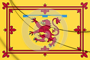 Royal Standard of the Duke of Rothesay. 3D Illustration