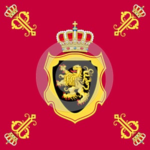 Royal Standard of Queen Mother Paola of Belgium, used from 1993 to present