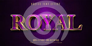 Royal text, purple color and shiny gold style editable text effect