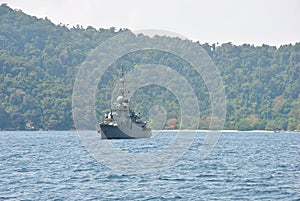 Royal Thai navy ship at Surin island national park