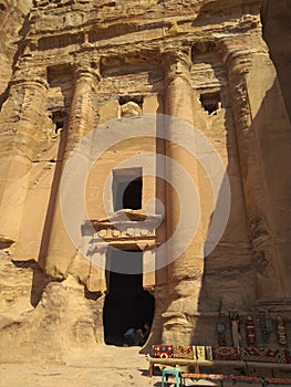 Royal Tomb in historical Petra in Jordan.