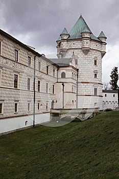 Royal tower of Krasiczyn castle Zamek w Krasiczynie near Przemysl. Poland