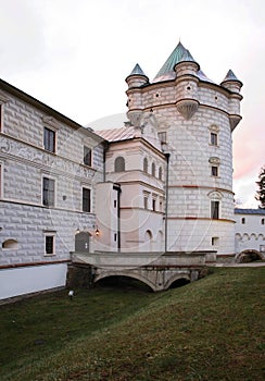 Royal tower of Krasiczyn castle Zamek w Krasiczynie near Przemysl. Poland