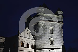 Royal tower of Krasiczyn castle Zamek w Krasiczynie near Przemysl. Poland