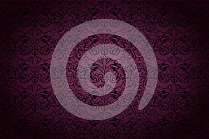 Royal, vintage, Gothic background in dark purple and black