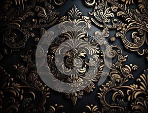 Royal vintage Victorian Gothic background Rococo venzel and whorl created with Generative AI technology