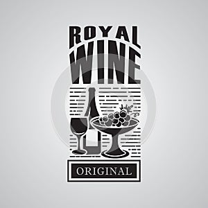 royal wine label. Vector illustration decorative design