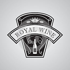 royal wine label. Vector illustration decorative design