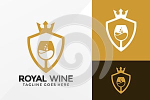 Royal Wine Logo Design, Brand Identity Logos Designs Vector Illustration Template