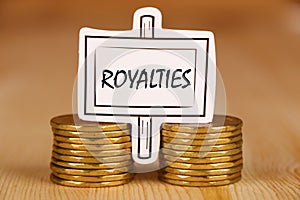 Royalties banner with money.