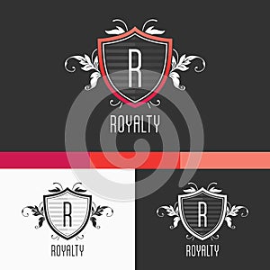 Royalty Crest Ornament Template. Vector Crown Elements. Emblem Icon Design Illustration. EPS10