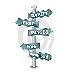 ROYALTY FREE IMAGES icon as signpost - NEW TOP TREND